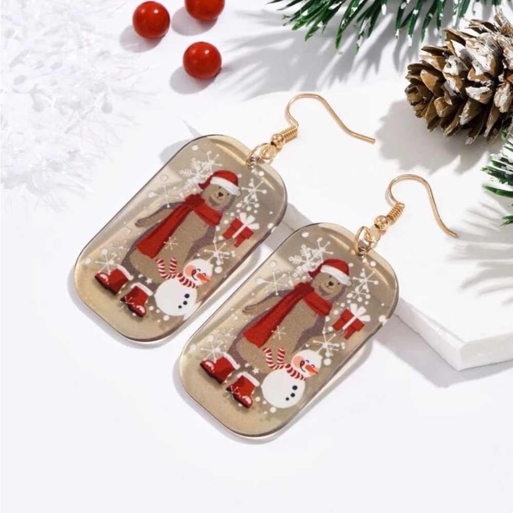 NWT Christmas Snowman Earrings
